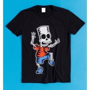 The Simpsons Bart Skeleton Black T-Shirt